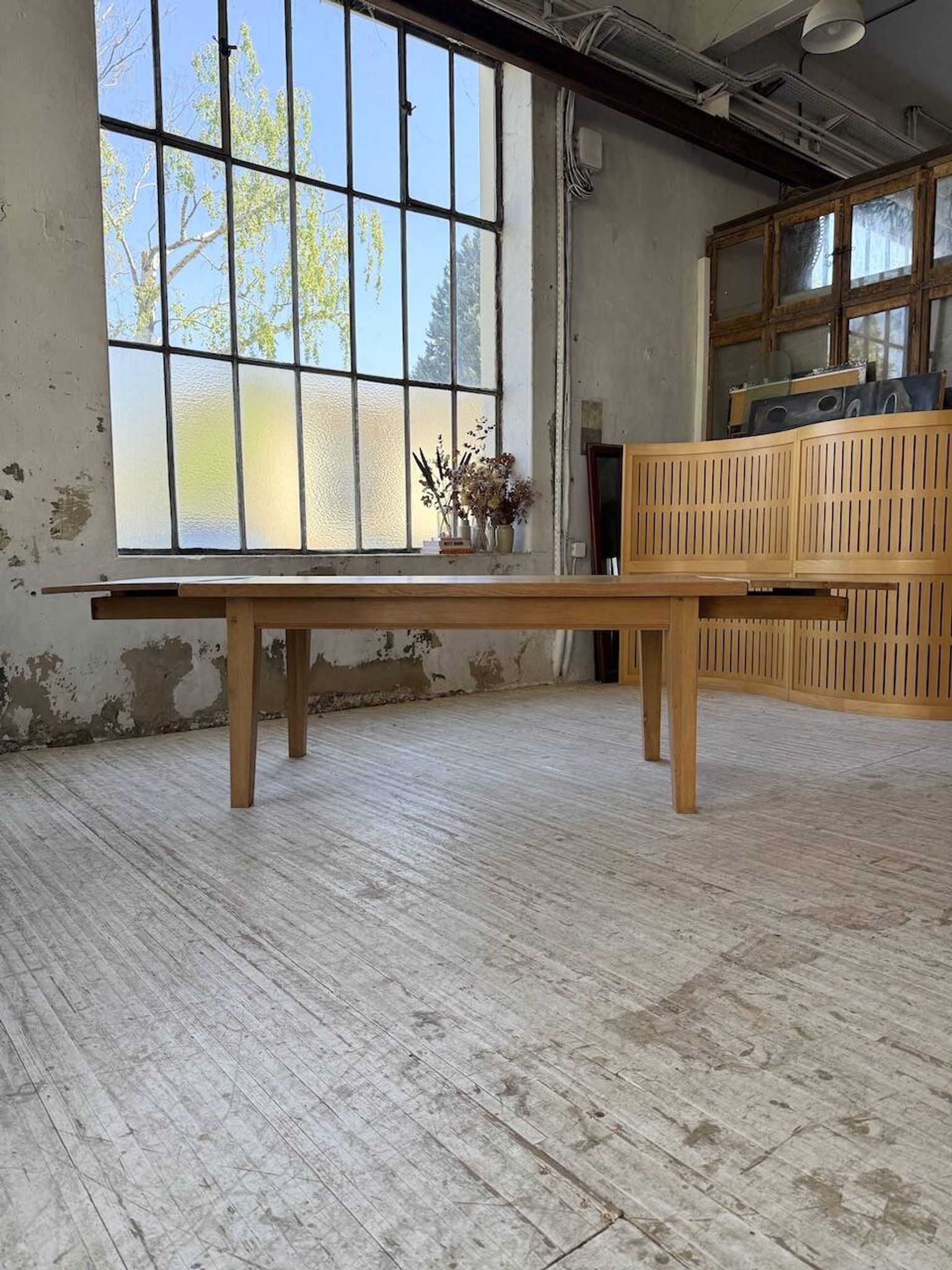Table de ferme extensible en chêne massif