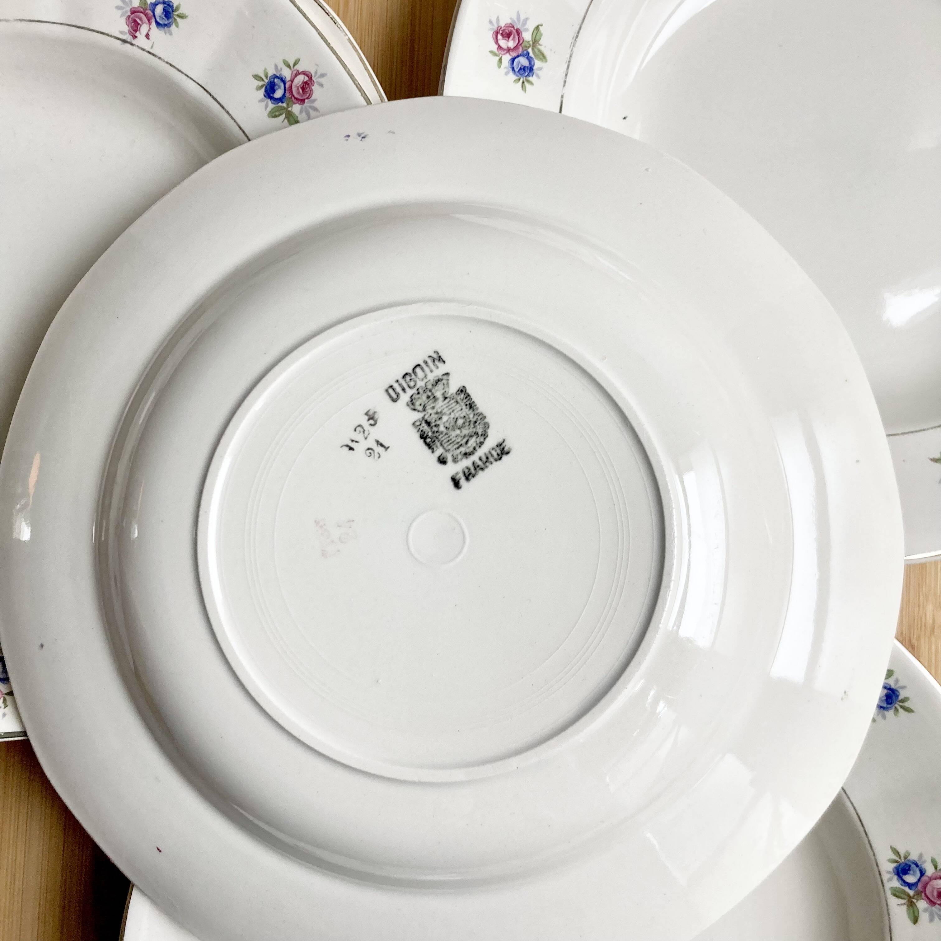 6 Digoin soup plates