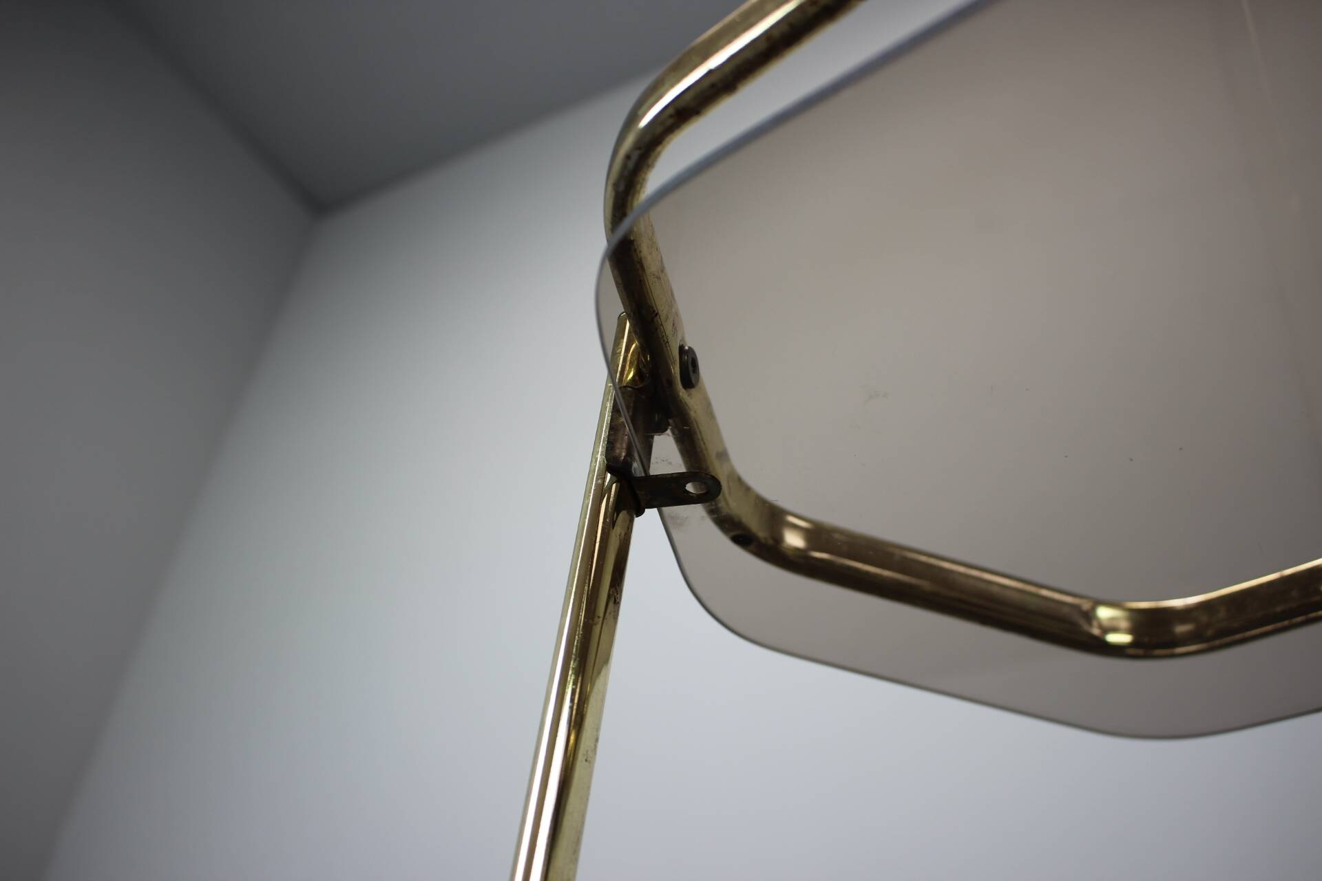 Mid-Century Brass and Smoked Glass Tea Table, 1970s, Germany