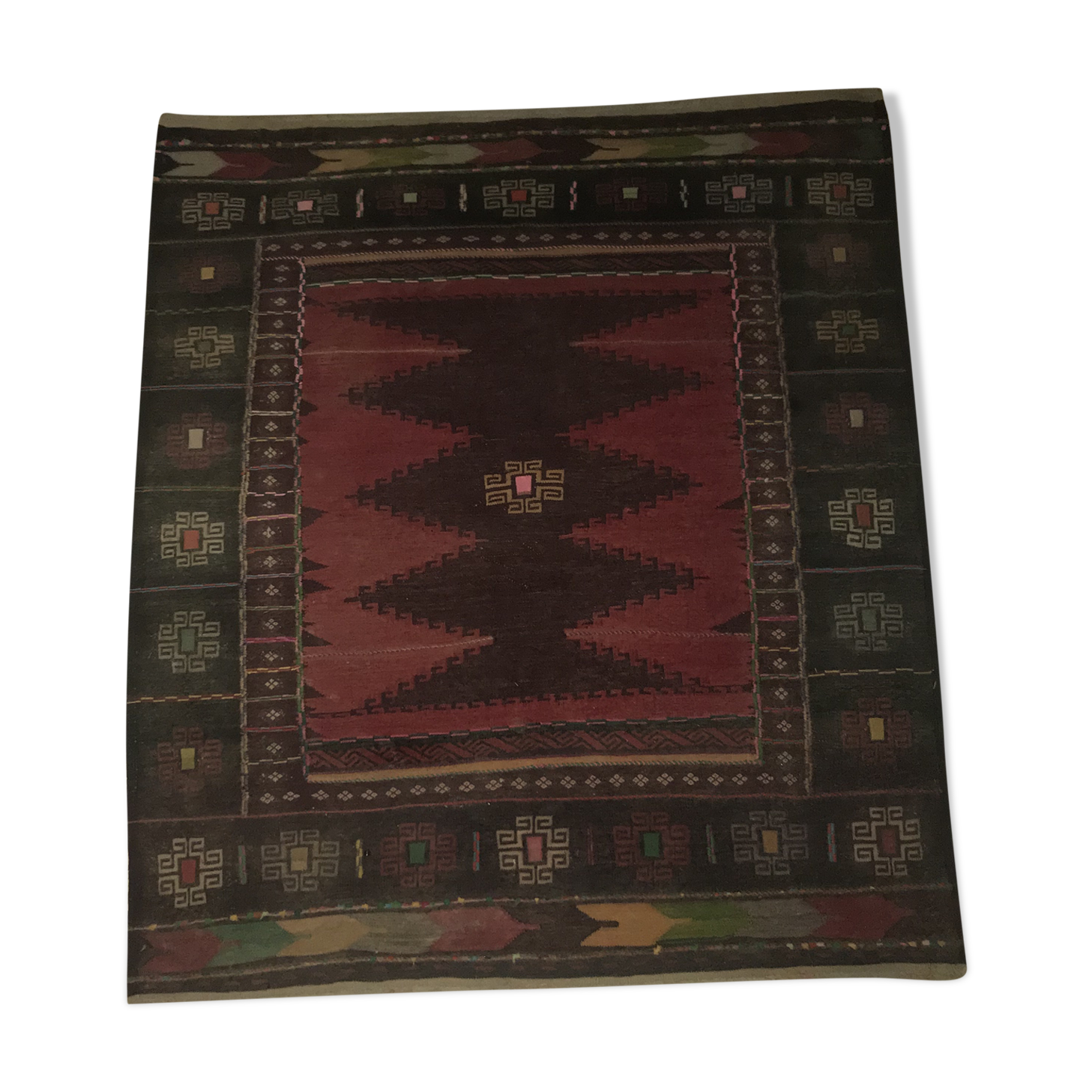 Old kilim carpet 128 x 148 cm