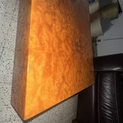 Table basse rectangulaire en loupe d'orme