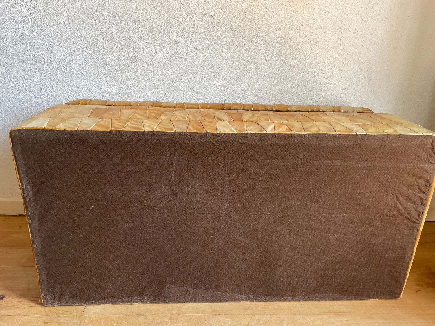 Banc pouf coffre en cuir patchwork  De Sède
