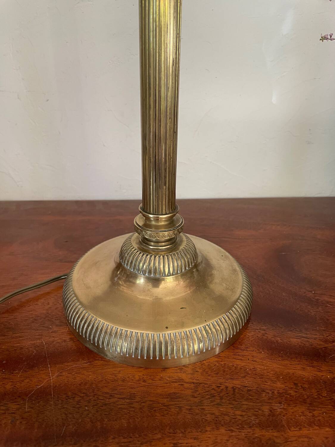 Brass column lamp 43cm circa 1900