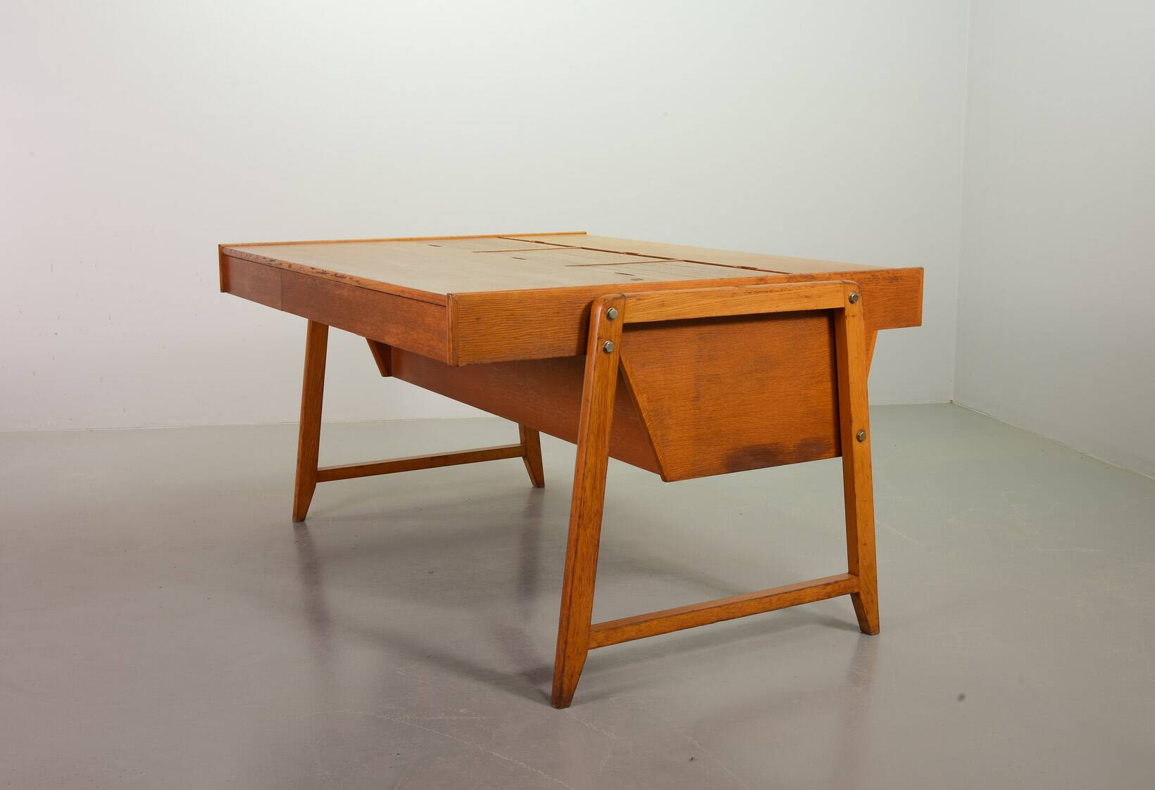Clausen and Maerus Oak Wooden Design President Writing Desk for Eden 1960s
