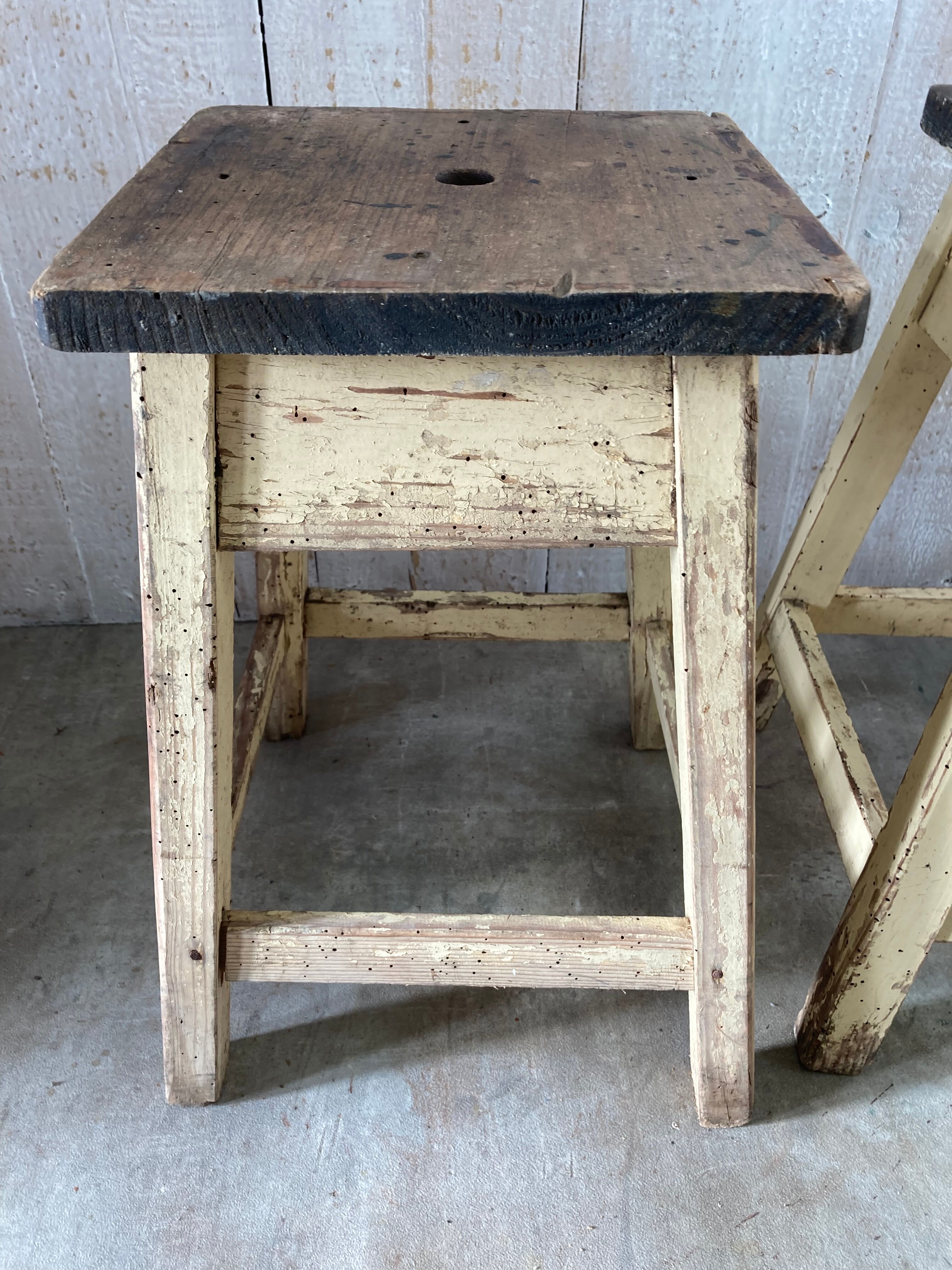 Pair of farm stools