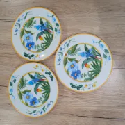 set of 3 dessert / sweet plates in white porcelain fi