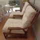 Salon rotin marron foncé