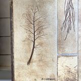Roger Capron Herbier - Rectangular coffee table with patinated steel frame