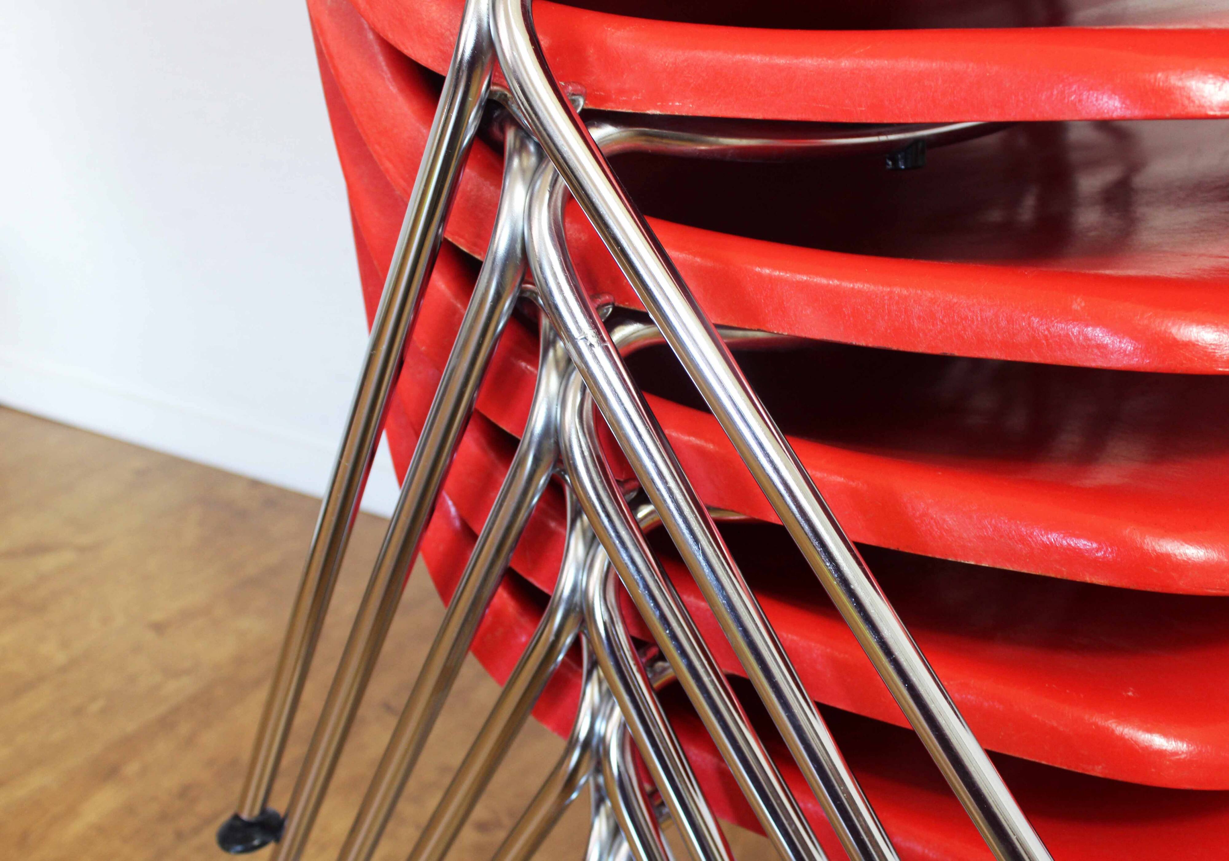 Set de 4 chaises en fibre de verre stella 1970