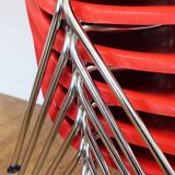 Set of 4 fiberglass chairs stella 1970
