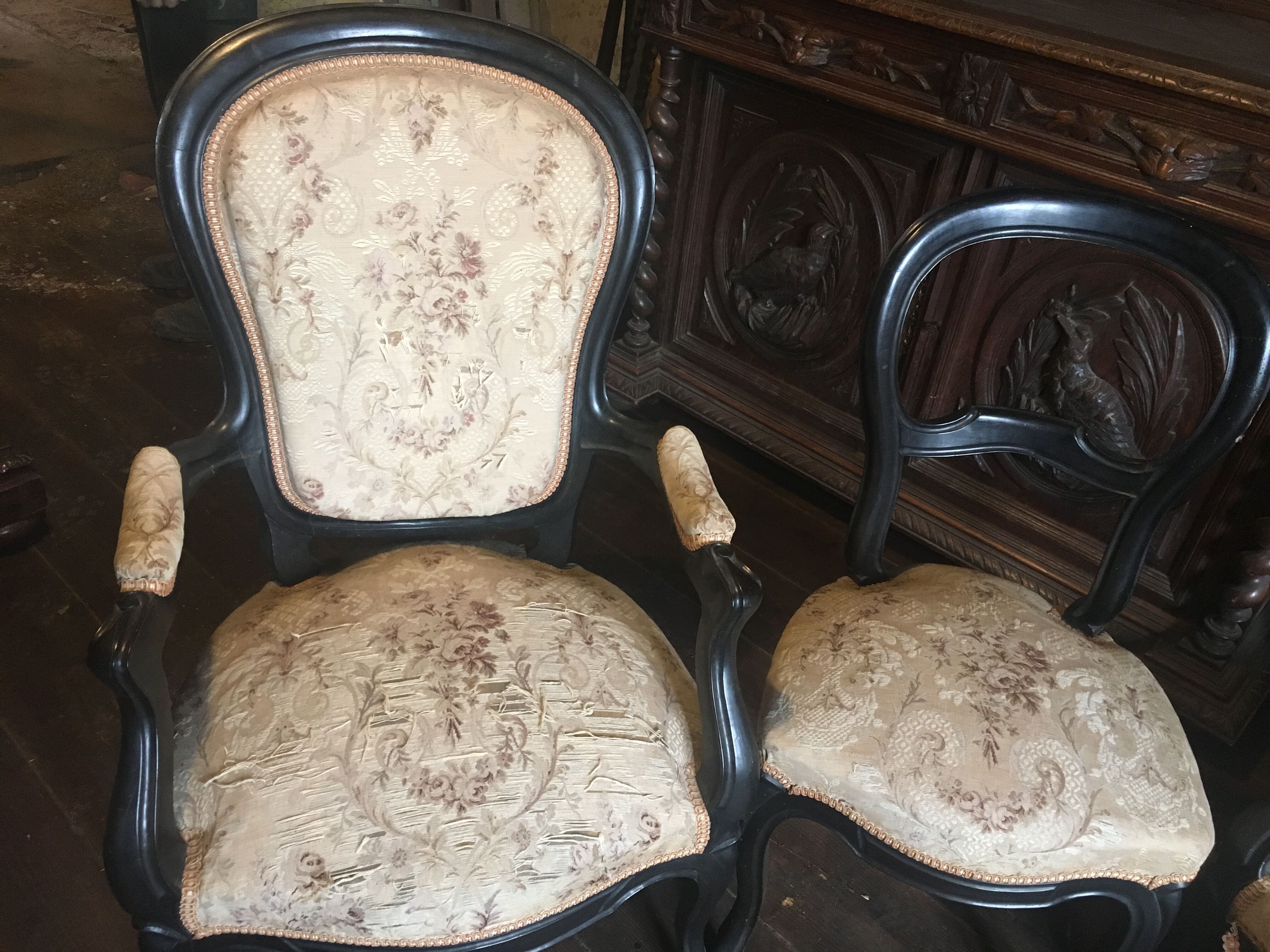 Bench and chairs style Napoleon III