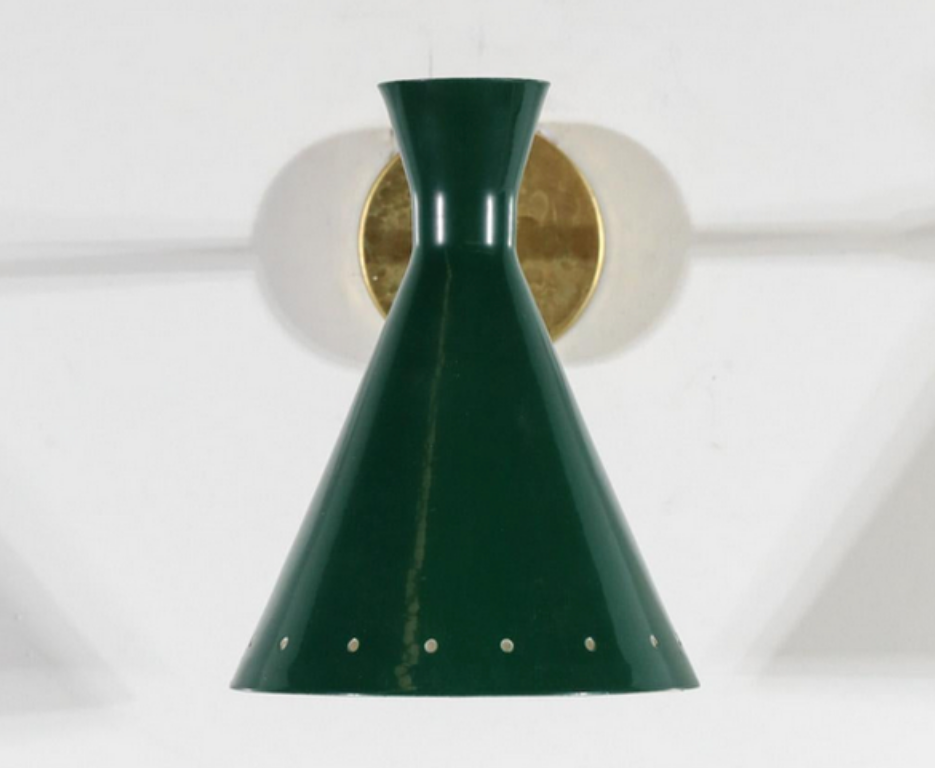 Pair of wall light apply cocotte green duck