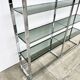 Chrome bookshelf with smoked glass — Italy, 1970s