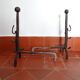 Pair of moors, ancient wrought iron channels from the 17th century