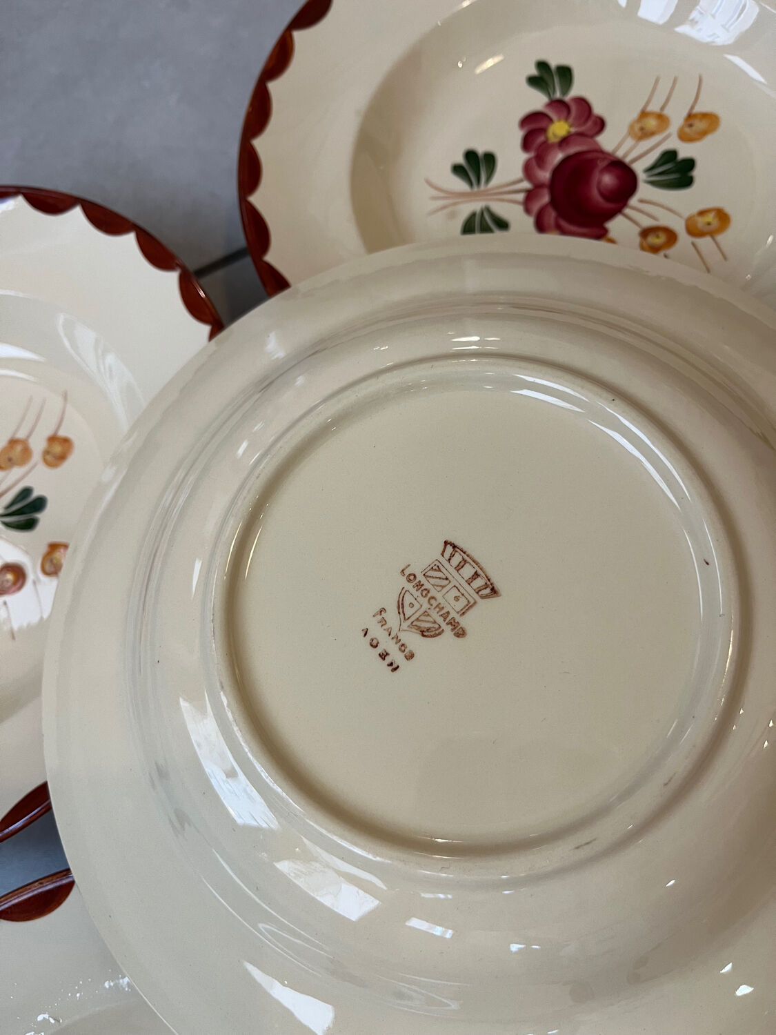 Set of 5 "Agen" soup plates by Longchamp