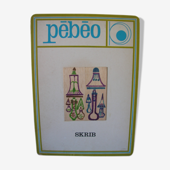 Old decoration store advertisement 1970s Pébéo Skrib wood cardboard easel frame