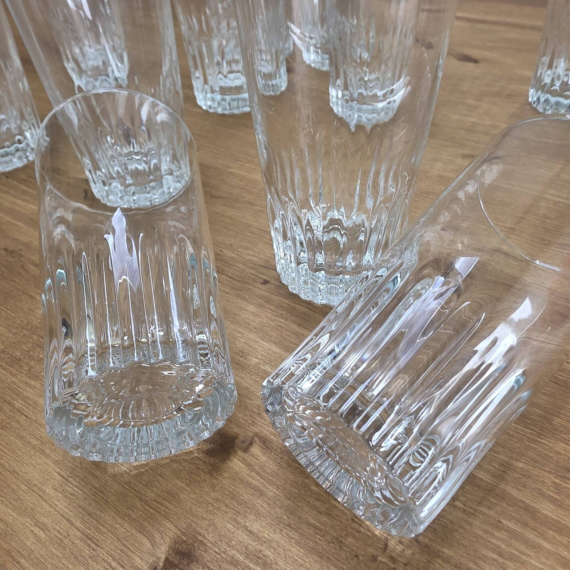 10 large vintage striped glasses
