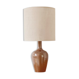 Lampe grès et jute tissée