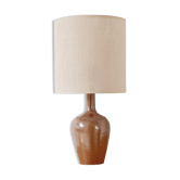 Lampe grès et jute tissée