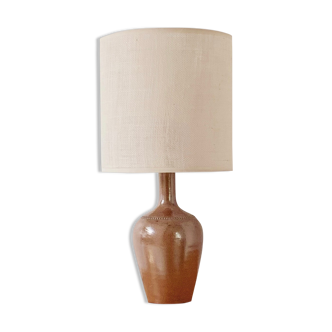 Lampe grès et jute tissée