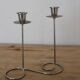 Vintage double candlestick in chrome metal – Spiral design