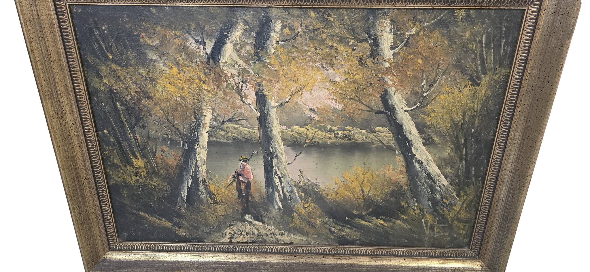 Dipinto d’atmosfera "Paesaggio Autunnale" – Vintage anni '70 con Cornice Do