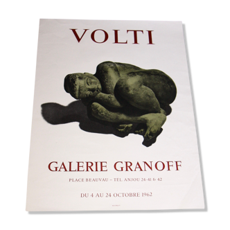 Affiche Mourlot pour l'exposition Volti de 1962 galerie Granoff