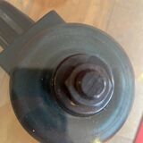 Gae Aulenti coffee table for Fontana Arte, transparent glass top with black cast iron supports, 1980s.