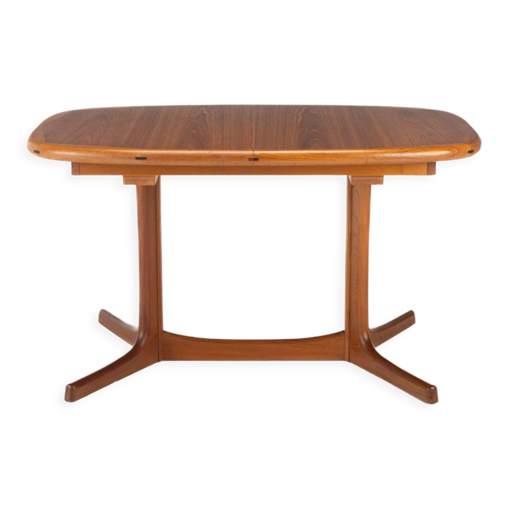 Oval extendable dining table in teak by Dyrlund Selency