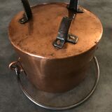 Cauldron with tinned copper pot handle and support 3 feet - 25.5 cm