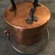 Cauldron with tinned copper pot handle and support 3 feet - 25.5 cm