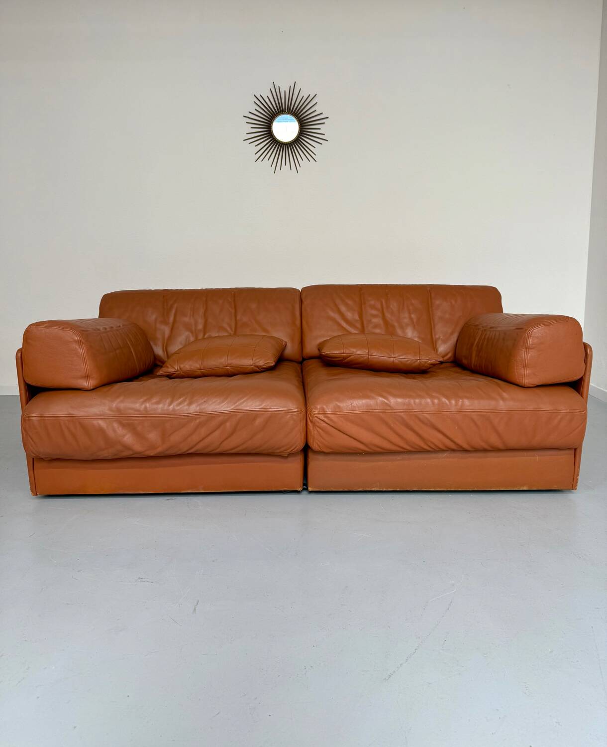DESEDE ds 76 vintage design camel leather 2-seater sofa