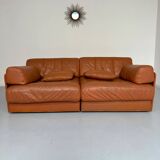 DESEDE ds 76 vintage design camel leather 2-seater sofa