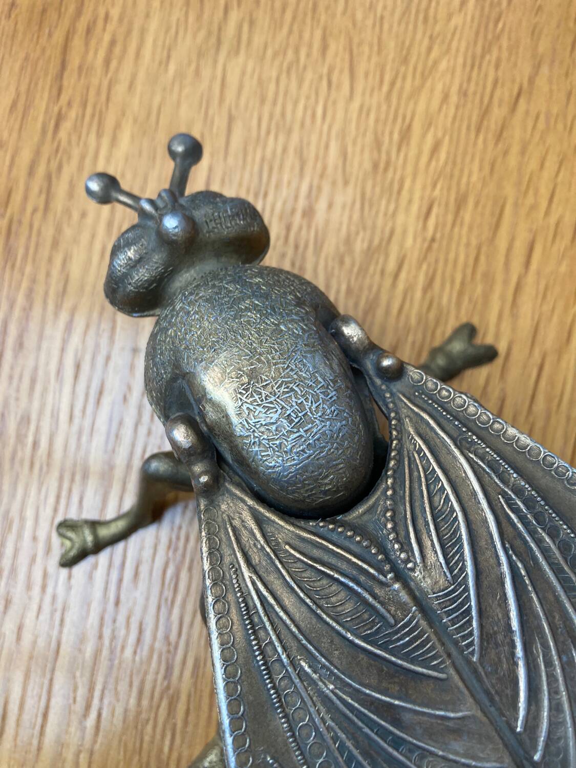 Vintage metal ashtray fly