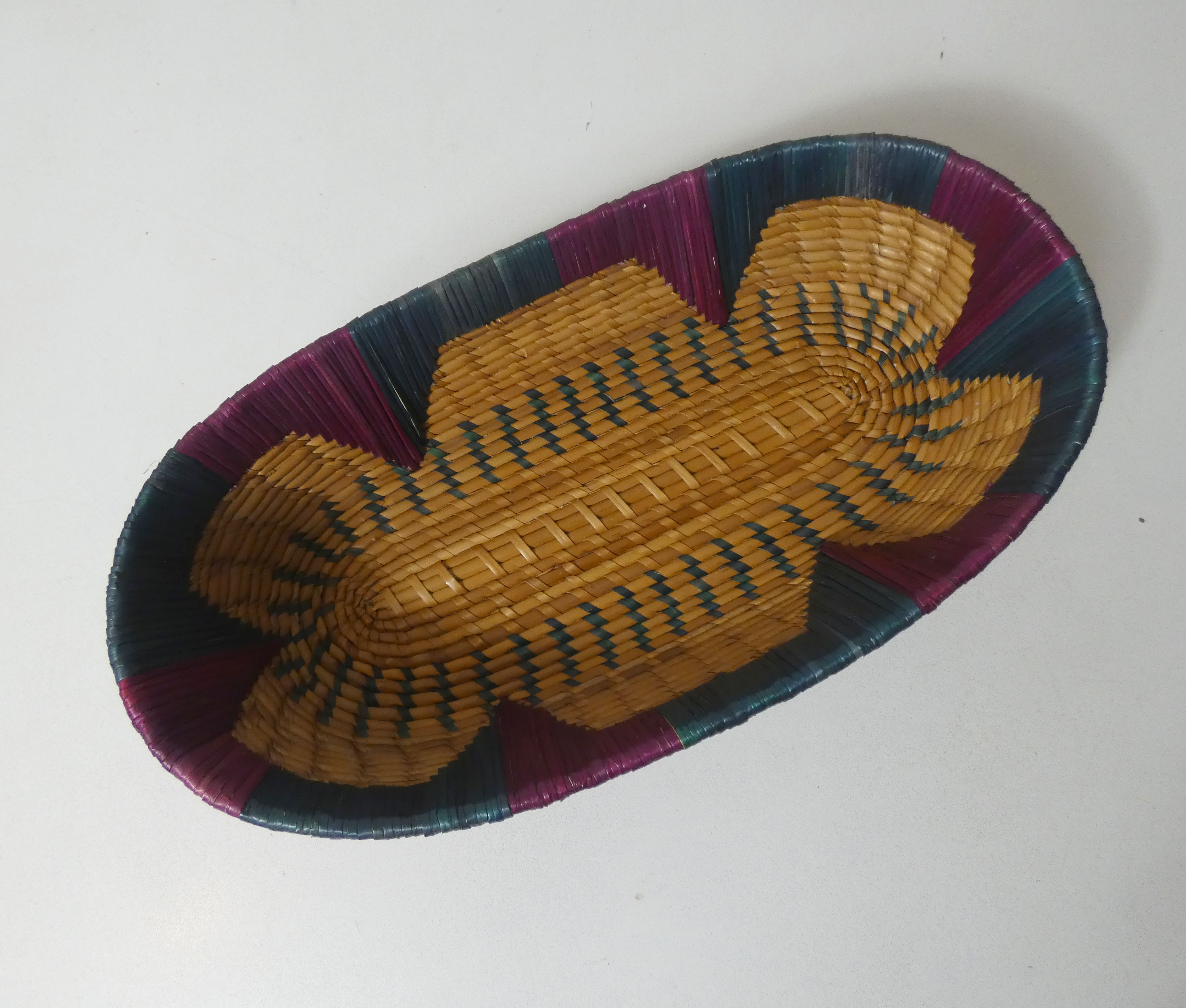 Vintage ethnic oval basket