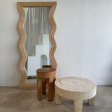 Zigzag rattan foot mirror H:182cm