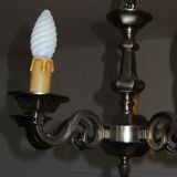 Chandelier with five arms of brushed metal light