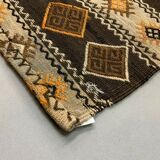 Vintage Turkish Kilim 222x190 cm wool kelim rug Beige, Brown, Black, Large