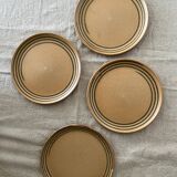 4 assiettes a dessert céramique atelier d'art sarreguemines, france 1970