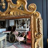 Italian mirror from the Napoleon III period in painted and gilded wood