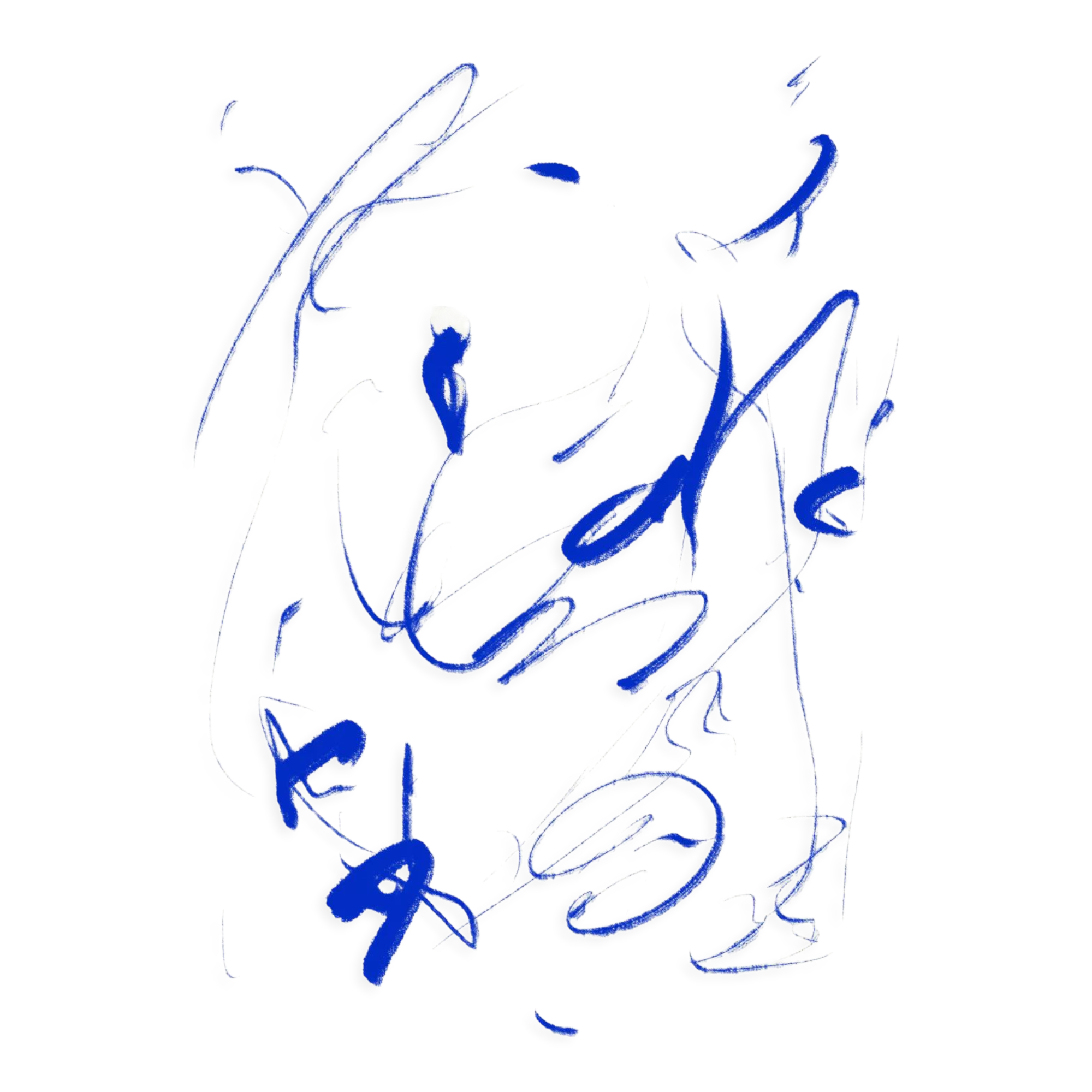 Abstract blue painting giclee print