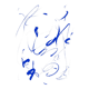 Peinture bleue abstraite giclée print