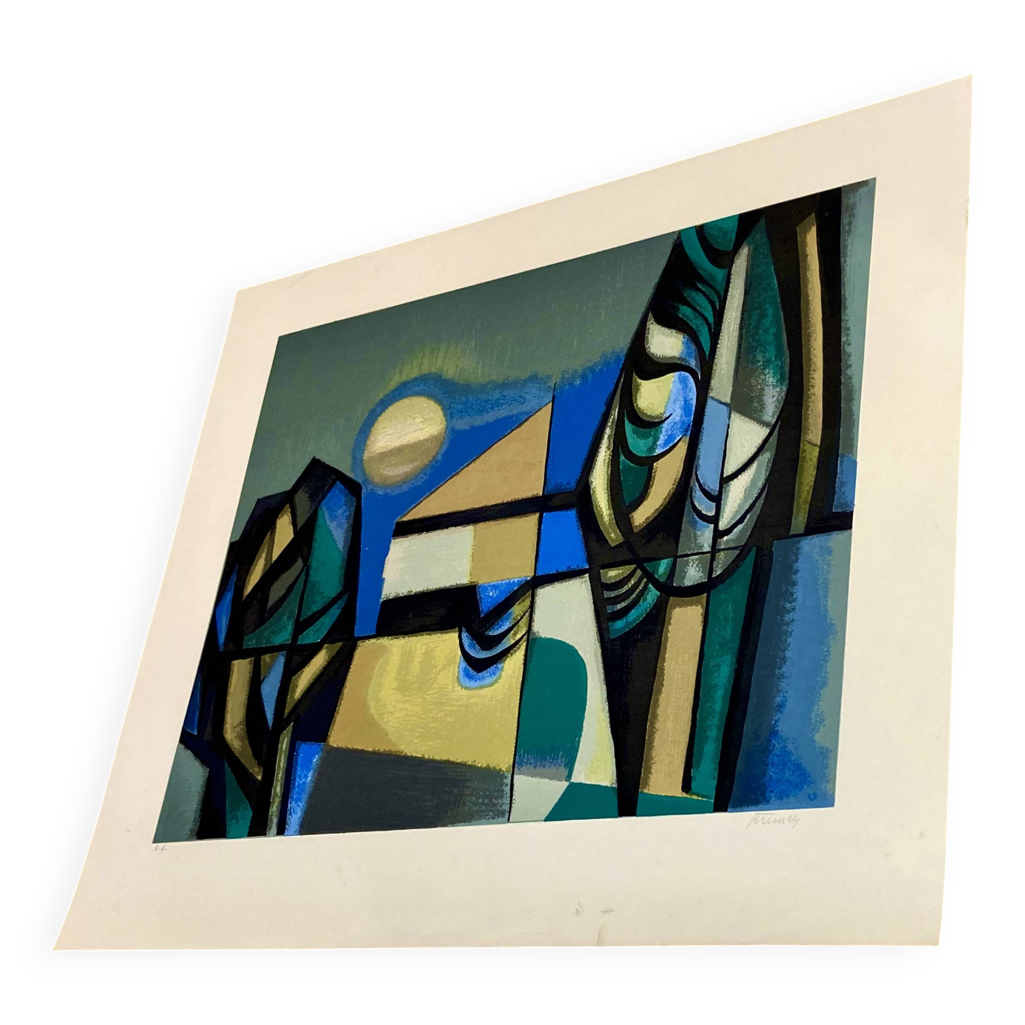 Lithograph signed "Albert Ferenz" Design 1950.