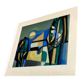 Lithograph signed "Albert Ferenz" Design 1950.