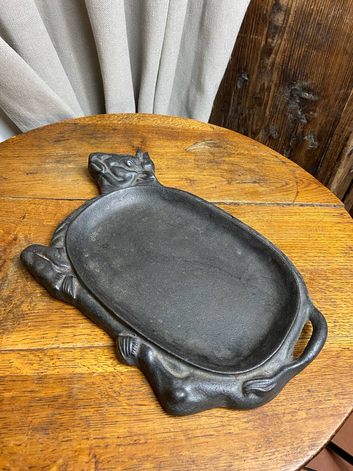 Antique cast iron meat plate