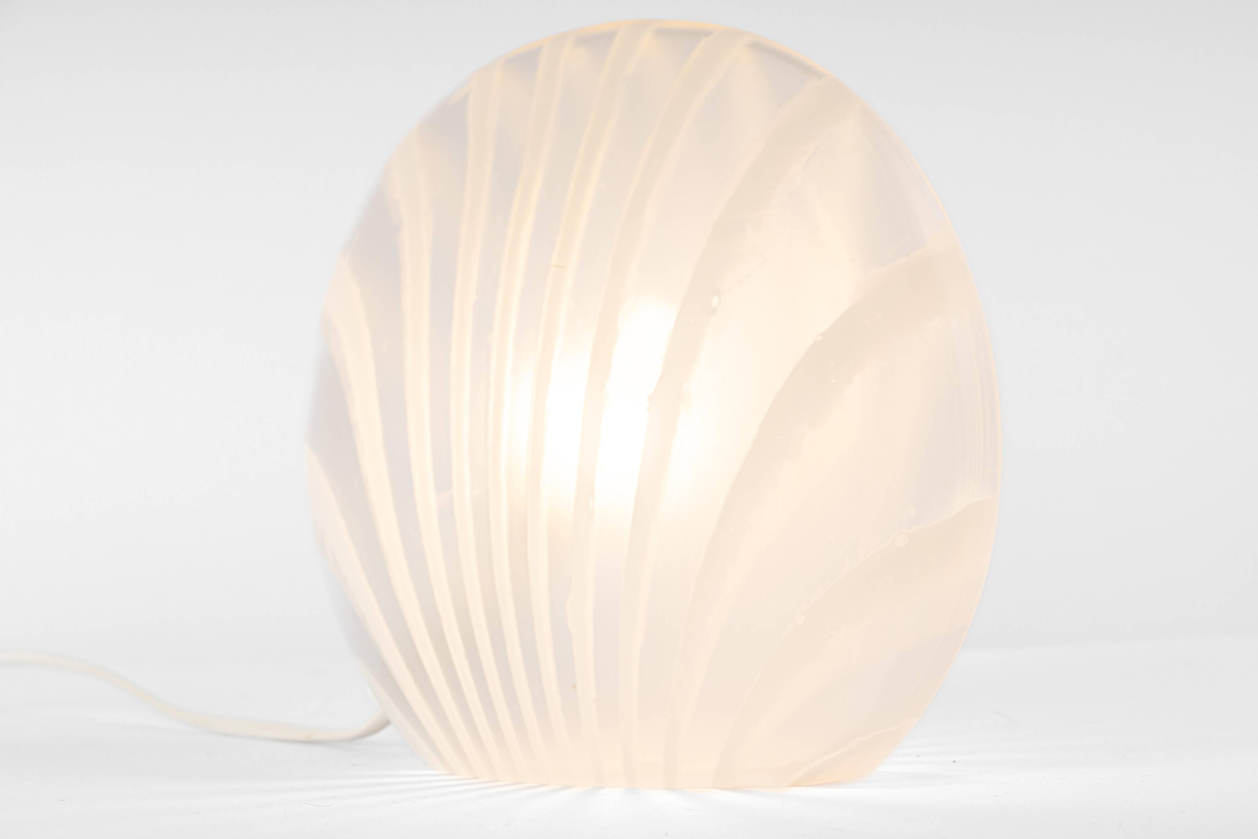 lampe de table en verre motif zèbre Peill & Putzler, Allemagne, années 1970