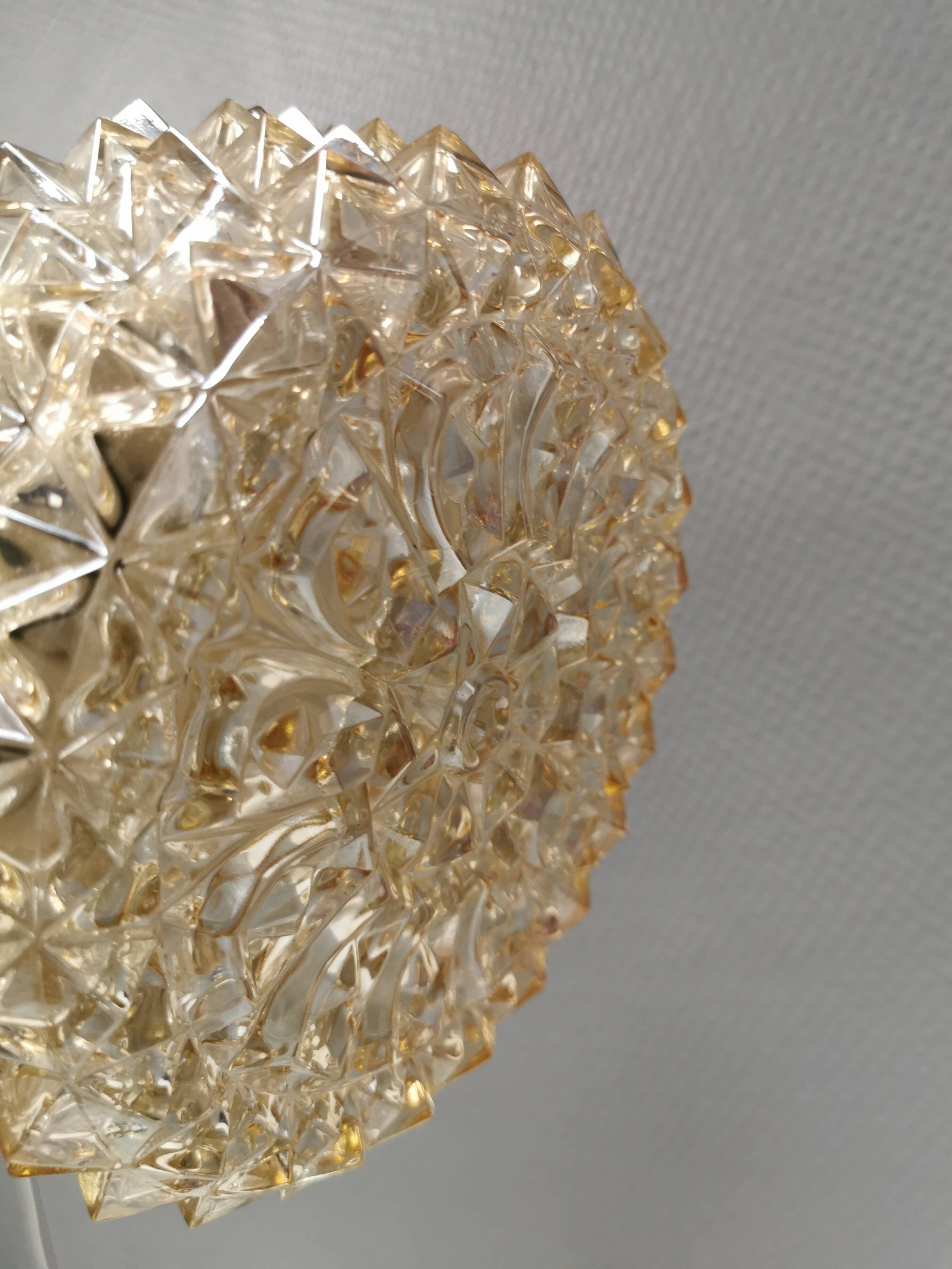 Pendant lamp by Carl Thore with a hard-pressed glass shade 1980s