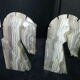 Pair of bookends "Horse heads" in onyx