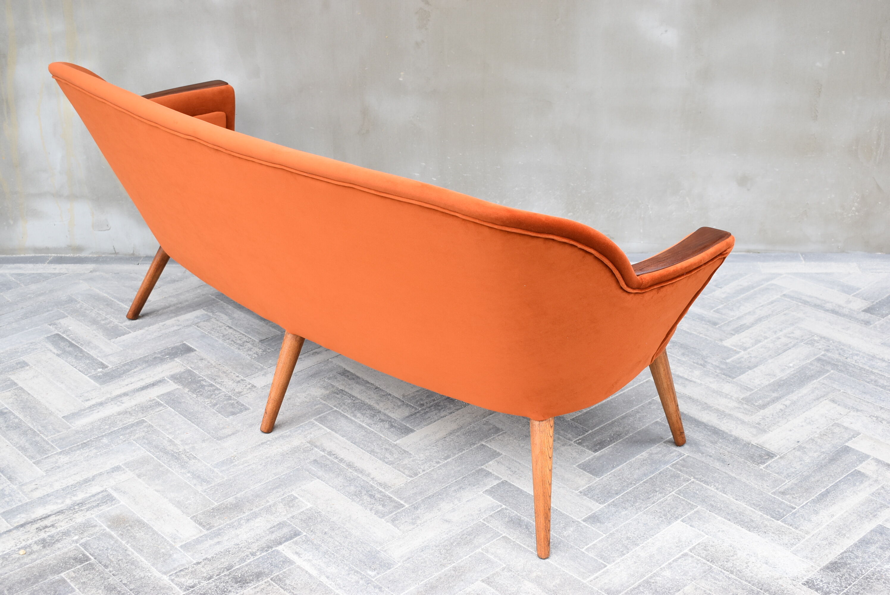 Vintage Sofa, 1960s, Russet Velvet