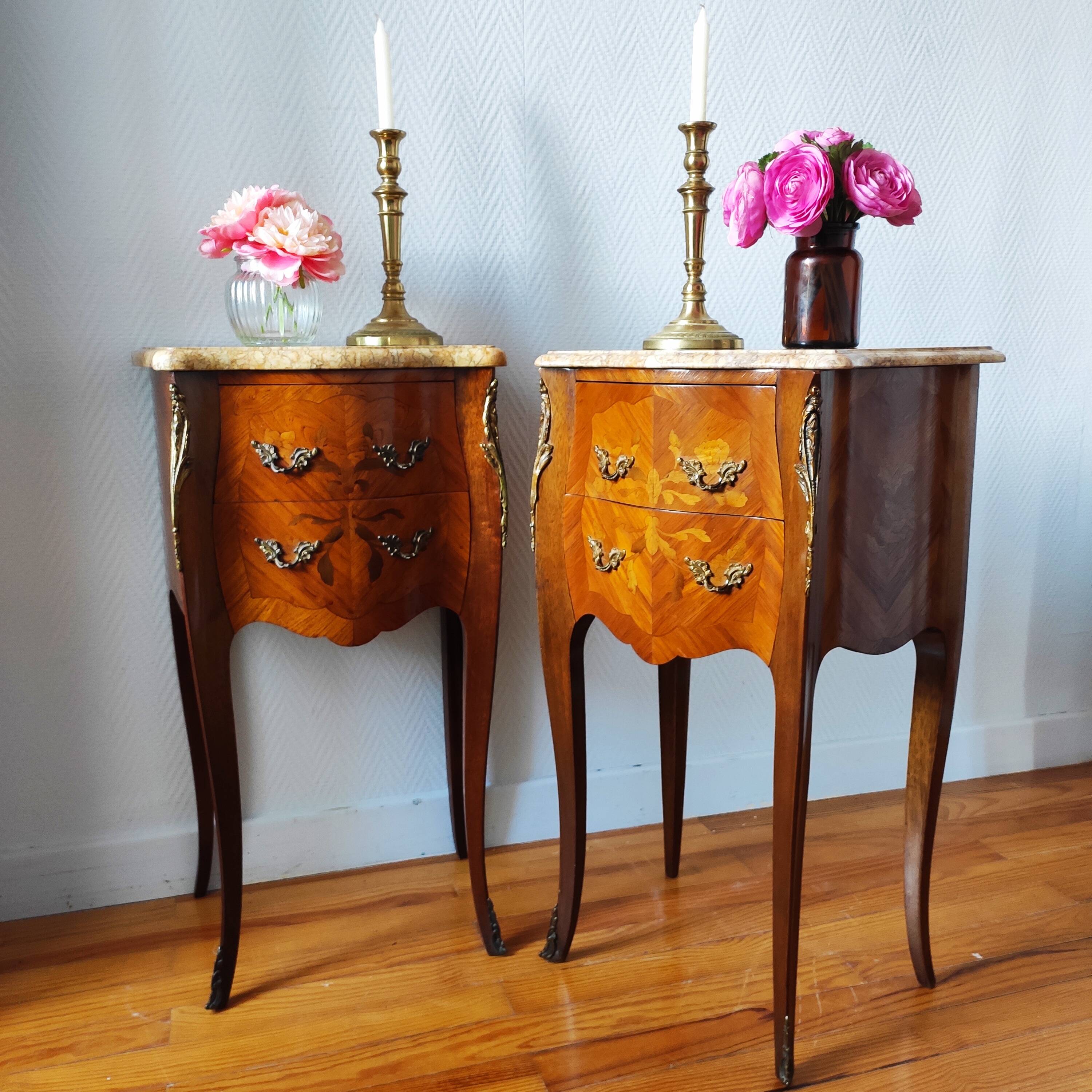 Pair of Louis XV style bedside tables